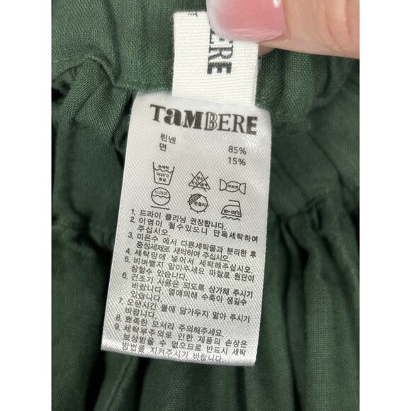 Tambere Girls Wide Leg Pants Size 6 Green Minimalist Boho Korean Comfort Playful - Picture 6 of 7